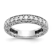 14k White Gold Diamond Band