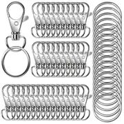 50Pcs Premium Swivel Snap Hook Keychains with Key Rings, Metal Keychain Clip
