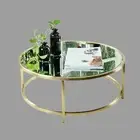 Dyako Gold Stainless Steel Coffee Table W/Mirror Top(Display item, pick up only)