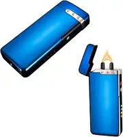 RSBYE Electric Lighter Waterproof Lighter, USB Rechargeable Flameless Electric Lighter with Compass for Outdoors Adventure Camping Hiking（Blue）