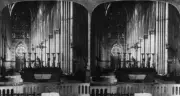 Interior View Nave Featuring Choir Rose Windows West End Reims Cat- Old Photo