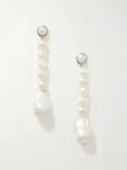 [AGMES] AGMES - Emmanuel Recycled Silver Pearl Earrings - One size One size Silver