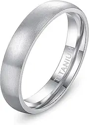 [Wozya] Brushed Simple Titanium Ring Men Minimalist Wedding Band Engagement Rings Women Male Jewelry