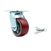 4 Inch SS Poly on Aluminum Swivel Caster with Delrin Bearing and Swivel Lock SCC