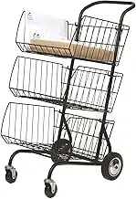 Alba Corchar Mail Cart Steel W 62 x H 95 x D 46 cm Metallic Grey