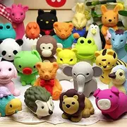40 Pack Animal Erasers Kids' Pencil Erasers Bulk Pencil Erasers Kids Puzzle Erasers Desk Pet Mini Eraser Toys Eraser Prizes for Party,Classroom Students Prizes,School Supplies Gift (Random Designs)