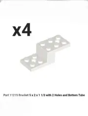 NEW LEGO Parts WHITE Bracket 5 x 2 x 1 1/3 with 2 Holes Qty x4 11215 6053026
