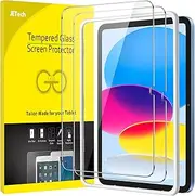 JETech Screen Protector for iPad (A16) 11th/10th Generation (2025/2022) with Easy Installation Frame, Tempered Glass Film, HD Clear, 2-Pack