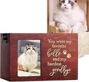 Pet Urn - Wooden Cat Urn Photo Display | Dog Cremation Box for Ashes, Pet Memorial Box for Cats Dogs Medium- Large- Breeds
