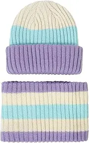 [Generic] Hat and Gloves for Boys Toddler Kids Boys Girls Beaniess Hat Scarf Set Winter Warm Cute Striped Knit Cap Fleece Neck Warmer Kids Hunting Hats