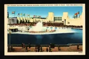 1939 World's Fair "Federal Building & Foreign Pavillions" New York Postcard