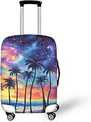 [BIGCARJOB] Luggage Cover Travel Suitcase Protector Bagggae Proof Fit 18-30inch Anti-scratch, Hawaii Palm, S(18"-21"cover), S(18"-21"cover)