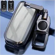 Car Key Fob Case Cover Keychain Compatible For Honda/Accord/Civic HRV CRV/Odyssey/Fit/Jazz/City/Civic HRV XRV/Vezel(Gray A)