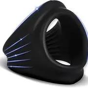 Silicone Double Cock Penis Ring Delay Tri-Spot Flexible Erection Enhancer Male Stretchy Divide Cock & Ball Rings Couples Adult Sex Toy