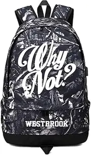 Basketball Player Star Westbrook Luminous Ball Storage Backpack Sports Equipment Depositary Multifunctional Student Bookbag for Men Women (Grey Pattern 2)
