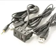 Car Dash Flush Mount Dual USB Port Panel Extension Cable Adapter For Auto Marine (for: Audi)