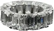 [HEARTS AND YOU] 4ct Emerald Cut Moissanite Eternity Wedding Ring Band White Gold Plated