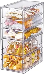 Hair Accessories Organizer,Acrylic Drawer,Desk Organizer Drawers,Clear Desk Organizer,Large Capacity Drawer Storage,for Cosmetic,Jewelry,Pen,Stationary,in Bathroom,Closet,Desk,Office