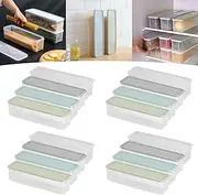 Storage & Crisper Boxes, Spaghetti Container Storage with Lids, Fridge Organizers and Storage, Stackable Food Containers Kitchen Airtight, Freezable Noodle Refrigerator Organizers (16 PCS)