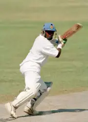 Aravinda De Silva batting for Sri Lanka during the Champions - Old Cricket Photo