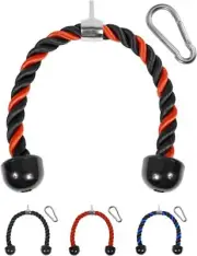 Deluxe Triceps Pulley Down Rope Gym Cable Machine Attachment 27"/36" Carabiner