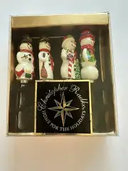 Christopher Radko Home for the Holidays Snowman Pate Knives Spreader Set of 4