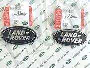 about LAND ROVER OVAL BADGES BLACK ON SILVER -NEW GENUINE PARTS DAG500160 + DAH500330