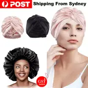 Sleeping Bonnet Hair Wrap Silk Satin Cap Women Elastic Night Soft Hat Headwear A