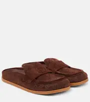 [Gucci] Gucci Double G GG suede mules AU 7 brown