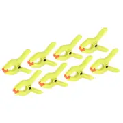 2 Inch Spring Clamps, 8 Pack Plastic Flexible Anti-slip Strong Clips, Yellow