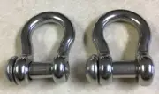 Set of 2 - 5/16" Anchor Shackles 304 Stainless Steel w/ Tamper Proof Bolt