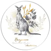 LMD Kangaroo Ceramic Surface Protector Trivet Decor Round 25cm Black/White