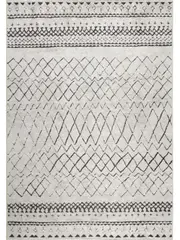 Vivien Black Ivory Geometric Tribal Vintage Rug