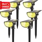6-Pack Solar Spotlights Outdoor Waterproof Warm White Auto On/Off Garden Lights