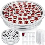 Zhehao 2 Pcs Communion Trays for Churches Set Church Supplies Plates for Church with Disposable Cups (Silver)