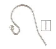 925 Sterling Silver Thick Ball End Ear Wires 5203-1H