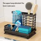 Sink Storage Shelf Hollow Out Organizer Kitchen Towel Sponge Storage Shelf Easy