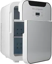 Portable Mini Fridge, Compact Car Refrigerator 20L Car Home Auto Refrigerator Fridges Double Door Digital display 3-layer Fridges 12V Adapter Car Travel Refrigerator Portable Car Fridge for Travel and