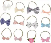 [WEKAMOS] 12Pcs Newborn Bow Headbands Lovely Hair Accessories for Comfortable Elastic Design for Newborns for Photo Shoots