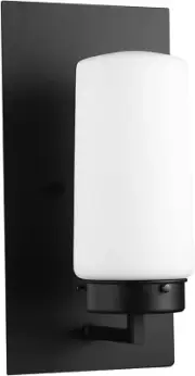 Electric 44659 Laney 1-Light Outdoor Wall Sconce, Black, Frosted Glass Shade