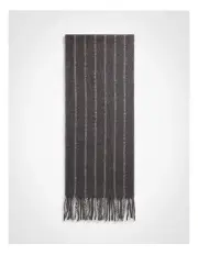[Witchery] Woven Stripe Scarf in Charcoal Marle