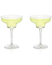 Viski Raye Set of 2 Crystal Margarita Glasses