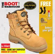 Oliver Work Boots, 55332z, Steel Toe Cap Safety, Side Zip, Scuff Cap FREE GIFT!