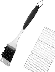 Cleaning Scrubber for BBQ | Stainless Steel Cleaner Scrubber for Grill - Barbecue Cleaning Tool With Ergonomic Handle for Backyard Yard Gathering Camping