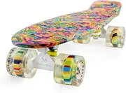 MEKETEC Skateboards Complete 22 Inch Mini Cruiser Retro Skateboard for Kids Boys Youths Beginners