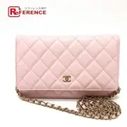 Chanel Ap0250 Chain Wallet Long Coco Mark Cc Shoulder Bag Pink Ladies Used