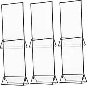 6pcs Clear Acrylic Sign Holder with Base for Double Sided Display of Menus Table Numbers Posters and Easy to Assemble Stand for Weddings and Events