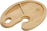 BENECREAT Wine Appetizer Serving Board, 199x148x10mm Wooden Serving Tray with Wine Holder for Parties Christmas Boards Cocktail Plate Gift