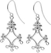 [CAIZZA] 2 pcs .925 Sterling Silver Spiral Infinity Ring Dangle Charm/Bead/Earrings Necklace Connector/Findings/Bright