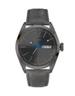 NEW-GUESS VERTIGO GRAY,GREY DIAL & LEATHER BAND,BLUE # & MARKINGS WATCH W0658G6